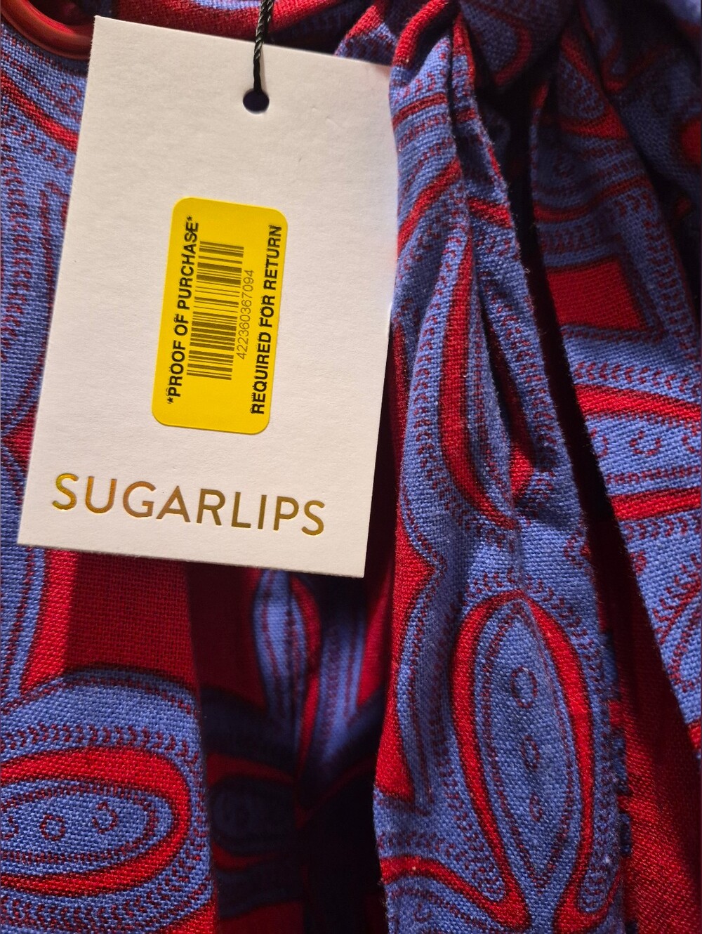 SugarLips Womens Red and Blue Printed Halter Dress